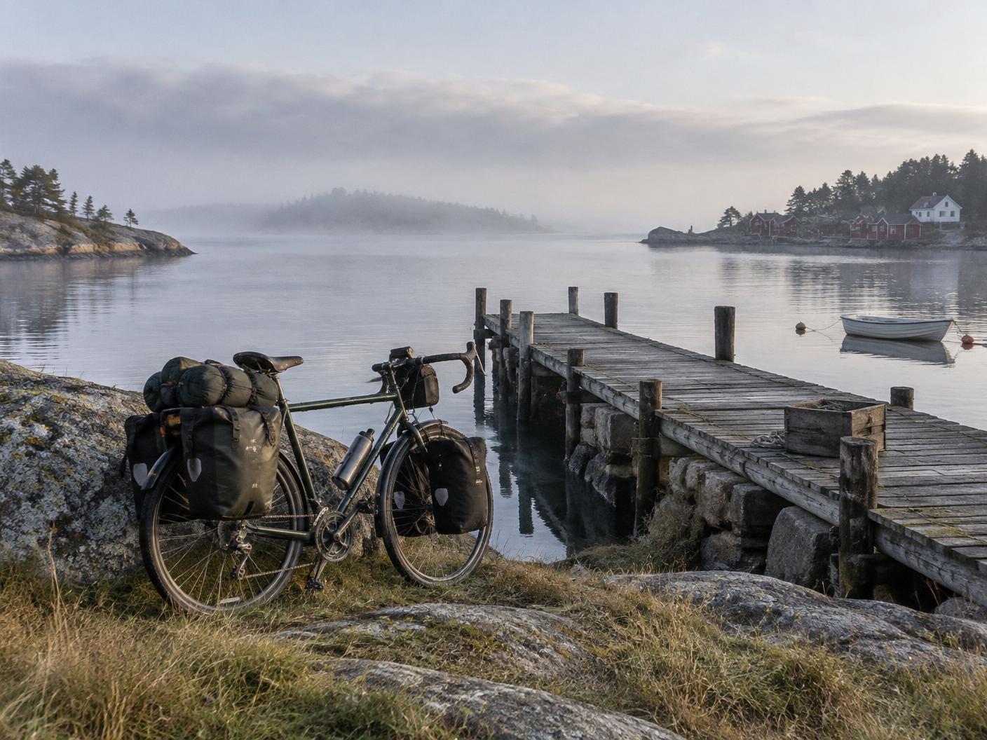Vélo près d’un ponton